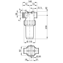 Linijos filtras 1 1/4", 80 tinklelio, vidinis/vidinis sriegis 32820535