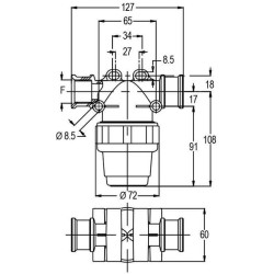 Slėginis filtras 3/4"F 100 l/min 100 akių 8105007