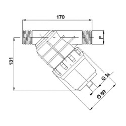 Pasviręs filtras 1"M 50 M 325043