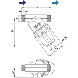 Pasviręs filtras 3/4"M 50 M 323033