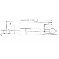 Case - IH JX80U Maxxima CA703702 Dujinis statramstis L214.5mm 410N Stabilus