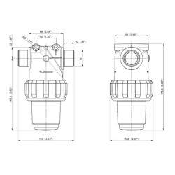 Linijinis filtras 1"M 150-160L/m 50 Mesh 3224043