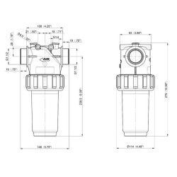 Linijos filtras 1-1/2 colio 100 akių 3262064