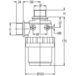 Siurbimo filtras 1 1/4"M 100 l/min 50 akių 8074005