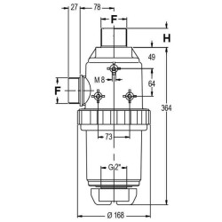 Siurbimo filtras 2"M 260 l/min 50 akių 8096001