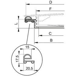 Dangtelio/bako žiedas 215 mm Ø 350620