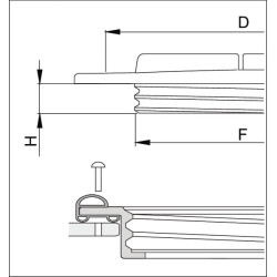 Bako dangtelis + surinkimo žiedas 355 mm 3514040AKB