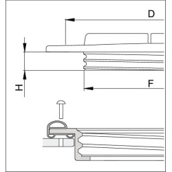 Bako dangtelis + surinkimo žiedas 355 mm 3514140