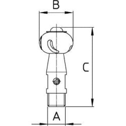 Bako besisukanti skalavimo galvutė ¼ colio išorinis sriegis 38 l. (10 bar) 16615142