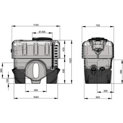 Bakas, 400 litrų, PE, žemas TAMIN400PEL
