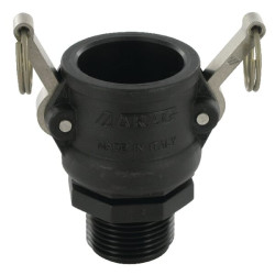 Camlock B tipo 1 colio išorinis sriegis, polipropilenas 18104B