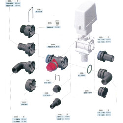 Žarnos jungtis 90° 32 mm su išoriniu sriegiu T6 1191632