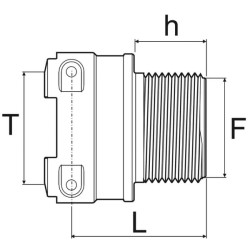 Jungtis T6F 1 1/4" M sriegis 249065