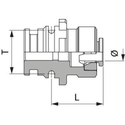 Tiesi šakinė jungtis T1M x 3/8" žarnos įleidimo anga 10911C01