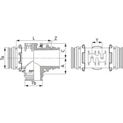 T formos jungtis, išorinis T6 139166