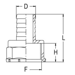Žarnos antgalis 35 mm x 1 1/4 colio, vidinis sriegis 8000306