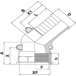 Žarnos antgalis 45° 50 mm x 2" F 111750