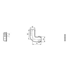 Žarnos antgalis 90° 30 mm - 1 1/4 colio 116530