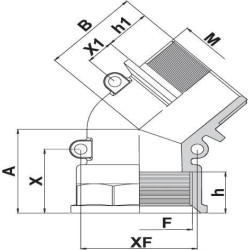 45° alkūninis vamzdis, 2 colių, vidinis/išorinis sriegis, 127077