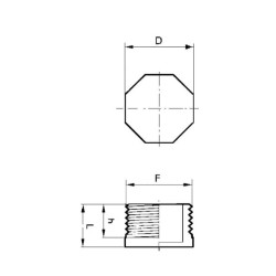Kamštis 1/2" NPT PP KAIŠTIS050