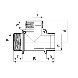 T formos jungtis, 3 vnt., išorinis sriegis 2" 1312070