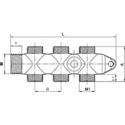 Kolektorius, išorinis sriegis 1 colio, 6 padėčių, 3/4 colio, 152643