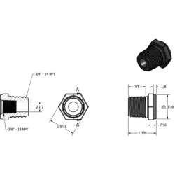 Dvigubas nipelis V/F 3/4"x 3/8" RB075038