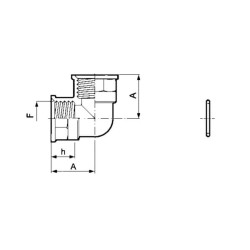 90° alkūnė, vidinis/vidinis 3/4 colio 1202033