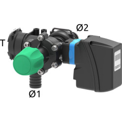 Elektrinis pagrindinis valdymo vožtuvas su reguliuojamu maksimalaus slėgio vožtuvu ir T5 šakine jungtimi 150 l/m 20 bar 871T502