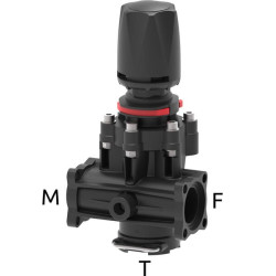 Rankinis diafragminis slėgio mažinimo vožtuvas su šakine jungtimi T5 475511