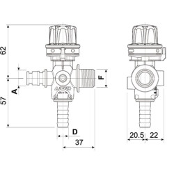 Slėgio reguliatorius 1/2" x 13 mm 9620222