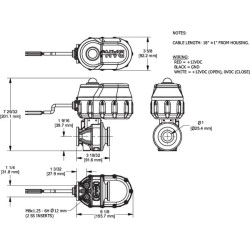 Elektrinis 2 eigų vožtuvas 1" MEVX100