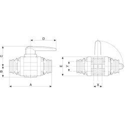 Elektrinis dvikryptis rutulinis vožtuvas T7M, poz. 853T06S77