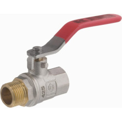 Rutulinis vožtuvas BSP vidinis/išorinis sriegis 1/2" + nerūdijančio plieno rankena KS12MKR