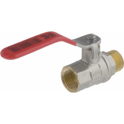 Rutulinis vožtuvas BSP vidinis/išorinis sriegis 1/2" + nerūdijančio plieno rankena KS12MKR