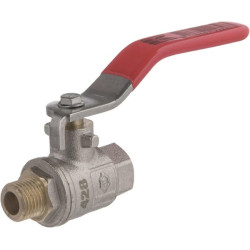 Rutulinis vožtuvas BSP vidinis/išorinis sriegis 1/4" + nerūdijančio plieno rankena KS14MKR