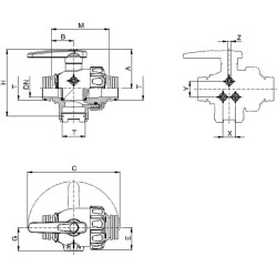 T6 trijų padėčių rutulinis vožtuvas 45524436