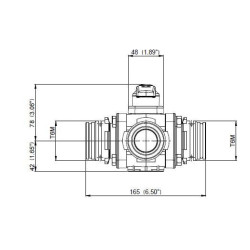 Rutulinis vožtuvas, 3 padėčių, T6, DN 32 mm, 453014S66
