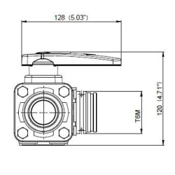 Rutulinis vožtuvas, 3 padėčių, T6, DN 32 mm, 453014S66