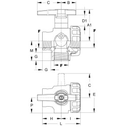 1 1/2 colio 3 padėčių rutulinis vožtuvas 8216357