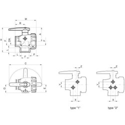 Rutulinis vožtuvas 1/2" - Ištisinis, ilga rankena, 3 padėčių 45531112A