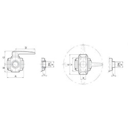 Rutulinis vožtuvas, 4 padėčių, 2" (M), 453247E77