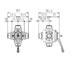 Rutulinis vožtuvas 5 eigų 1 1/2" VTDC3000