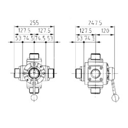 Rutulinis vožtuvas 5 padėčių 2" VTDC0600