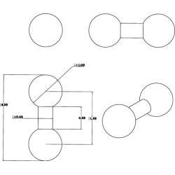 Dvigubas rutulinis strypas „B“ RAMB230