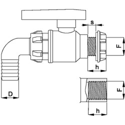Rutulinis vožtuvas + alkūnė 30 m 1 1/4" 456253