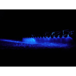 LED darbo žibintas, 27 W, 500 lm, kvadratinis, mėlynas, 105 x 60 x 117 mm „Deutsch“ kištukas, kryptinis spindulys, 9 LED, Kramp 