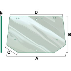 Case - IH JX90U Maxxima VPM7343 Galinis stiklas
