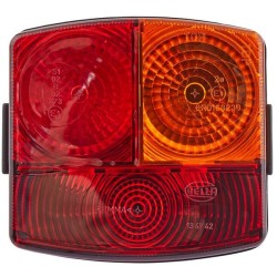 Case - IH 740 2SD002776241 Galinis žibintas RH kvadratinis, 12V, gintarinis/raudonas, užsukamas, 95x54,5x90mm, Hella