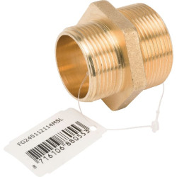 Žalvarinis nipelis 2xM 1 1/2" x 1 1/4" FG245112114MSL